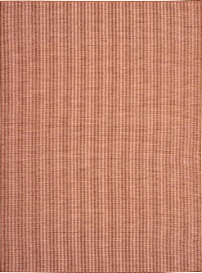 Nourison Home Positano Indoor/Outdoor Terracotta 10' x 14' Area Rug, Easy Cleaning, Non Shedding, Bed Room, Living Room, Dining Room, Backyard, Deck, Patio (10x14)