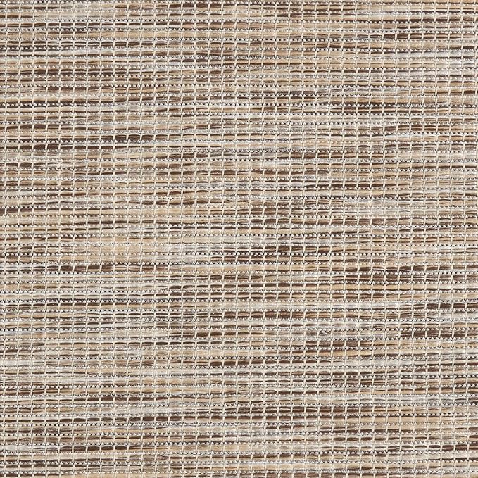Nourison Positano Indoor/Outdoor Beige 6' x Round Area Rug, Easy Cleaning, Non Shedding, Bed Room, Living Room, Dining Room, Backyard, Deck, Patio (6 Round)