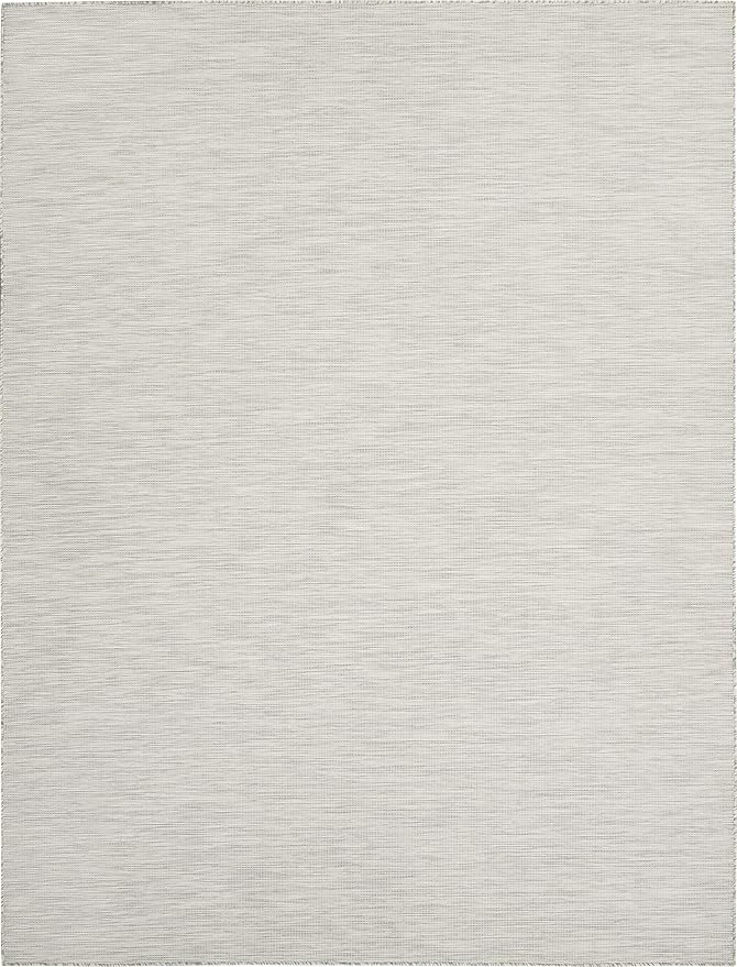 Nourison Positano Indoor-Outdoor Light Grey 7' x 10' Area Rug, Easy Cleaning, Non Shedding, Bed Room, Living Room, Dining Room, Backyard, Deck, Patio (7x10)