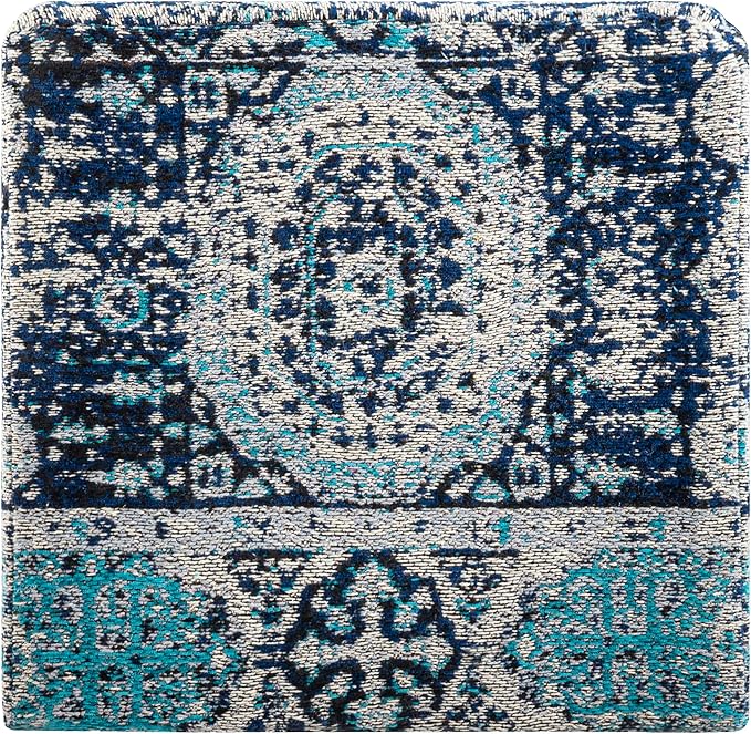 Mark&Day Pouf Ottoman, Kaltenleutgeben Traditional Teal Cube Pouf Foot Rest for Living Room, Bedroom and Boho Home Decor (18"x18"x18")