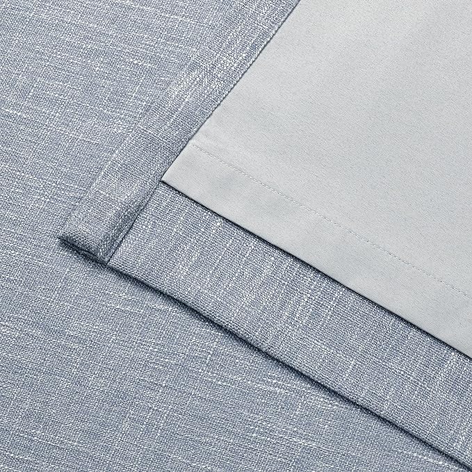 Vision Home Chambray Blue Full Blackout Curtains Pinch Pleated Room Darkening Window Curtains 72 inch for Living Room Bedroom Thermal Insulated Pinch Pleat Drapes with Hooks Back Tab 2 Panel 40"Wx72"L