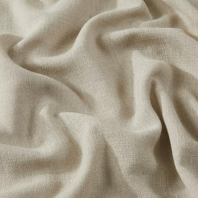 Vision Home Sand Pinch Pleated Full Blackout Curtains Linen Blended Room Darkening Window Curtains 84 inch for Living Room Bedroom Thermal Insulated Pinch Pleat Drapes with Hooks 1 Panel 60" Wx84 L