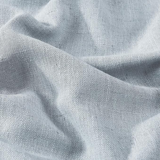 Vision Home Blue Gray Pinch Pleated Full Blackout Curtains Linen Blended Room Darkening Window Curtains 72 inch for Living Room Bedroom Thermal Insulated Pinch Pleat Drapes with Hooks 40" Wx72 Lx2