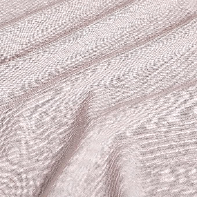 Vision Home Soft Pink Pinch Pleated Full Blackout Curtains Linen Blended Room Darkening Window Panels 108 inch for Living Room Bedroom Thermal Insulated Pinch Pleat Drapes with Hooks 60" Wx108 Lx1